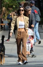 EMILY RATAJKOWSKI and Sebastian Bear-McClard Out with Their Dog in New York 10/13/2019