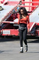 EMMA ROBERTS, ANGELICA ROSS and Dylan McDermott on the Set of American Horror Story 100th Episode in Los Angeles 10/18/2019
