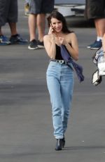 EMMA ROBERTS, ANGELICA ROSS and Dylan McDermott on the Set of American Horror Story 100th Episode in Los Angeles 10/18/2019