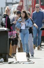 EMMA ROBERTS, ANGELICA ROSS and Dylan McDermott on the Set of American Horror Story 100th Episode in Los Angeles 10/18/2019