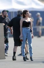 EMMA ROBERTS on the Set of American Horror Story 1984 in Los Angeles 10/18/2019