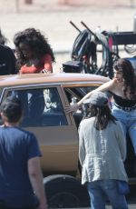EMMA ROBERTS on the Set of American Horror Story 1984 in Los Angeles 10/18/2019