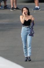 EMMA ROBERTS on the Set of American Horror Story 1984 in Los Angeles 10/18/2019