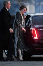 EMMA STONE Arrives at Jennifer Lawrence and Cooke Maroney