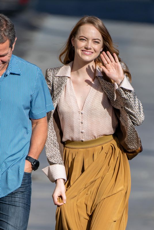 EMMA STONE Arrives at Jimmy Kimmel Live in Los Angeles 10/10/2019