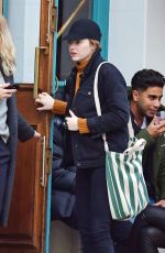 EMMA STONE at a Traditional British Pub in Primrose Hill 10/28/2019