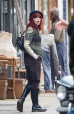 EMMA STONE on the Set of Cruella in London 10/15/2019