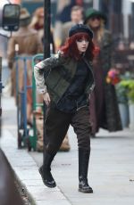 EMMA STONE on the Set of Cruella in London 10/15/2019