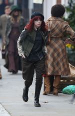 EMMA STONE on the Set of Cruella in London 10/15/2019