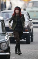 EMMA STONE on the Set of Cruella in London 10/15/2019