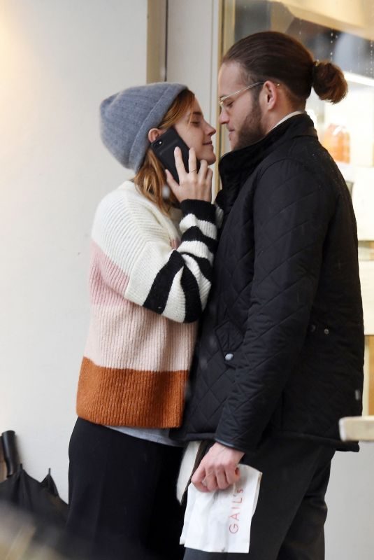 EMMA WATSON Out Kissing Mistery Man in London 10/24/2019