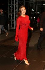 EVA LONGORIA in Red Skintight Dress Night Out in New York 10/22/2019