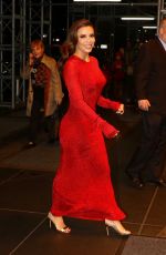 EVA LONGORIA in Red Skintight Dress Night Out in New York 10/22/2019