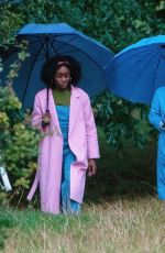 EVE HEWSON and SIMONA BROWN on the Set of Behind Her Eyes in London 10/01/2019