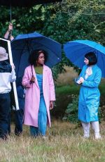 EVE HEWSON and SIMONA BROWN on the Set of Behind Her Eyes in London 10/01/2019