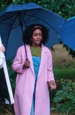 EVE HEWSON and SIMONA BROWN on the Set of Behind Her Eyes in London 10/01/2019