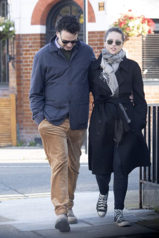 FELICITY JONES and Charles Guard Out in London 10/22/2019