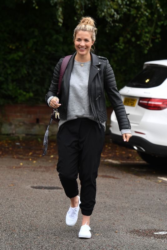 GEMMA ATKINSON Arrives at Hits Radio in Manchester 10/05/2019