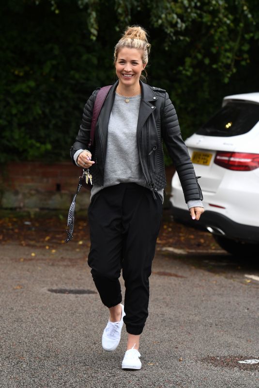 GEMMA ATKINSON Arrives at Hits Radio in Manchester 10/05/2019
