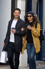 GEMMA CHAN and Dominic Cooper Out for C coffee in Primrose Hill 10/14/2019