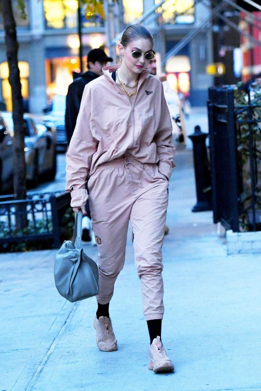 GIGI HADID Arrives at Her Apartment in New York 10/25/2019