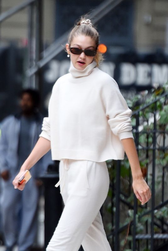 GIGI HADID Out and About in New York 10/08/2019