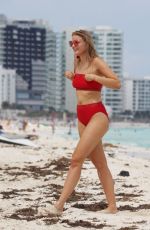 GRACE LEVY in a Red Bikini at a Beach in Tulum 10/07/2019