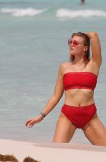 GRACE LEVY in a Red Bikini at a Beach in Tulum 10/07/2019