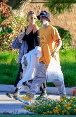 HAILEY and Justin BIEBER at a Park in Beverly Hills 10/03/2019