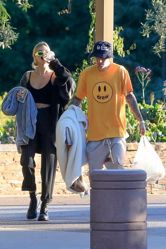 HAILEY and Justin BIEBER at a Park in Beverly Hills 10/03/2019