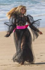 HEIDI KLUM at a Photoshoot on the Beach in Malibu 10/23/2019