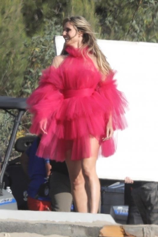 HEIDI KLUM at a Photoshoot on the Beach in Malibu 10/23/2019