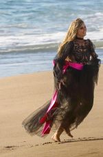 HEIDI KLUM at a Photoshoot on the Beach in Malibu 10/23/2019