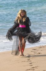 HEIDI KLUM at a Photoshoot on the Beach in Malibu 10/23/2019