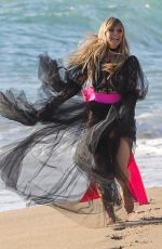 HEIDI KLUM at a Photoshoot on the Beach in Malibu 10/23/2019