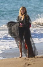 HEIDI KLUM at a Photoshoot on the Beach in Malibu 10/23/2019