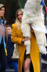 HILARY DUFF at a Film Set at Washington Square Park in New York 10/29/2019