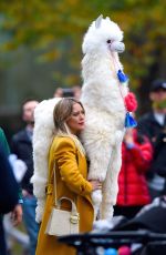 HILARY DUFF at a Film Set at Washington Square Park in New York 10/29/2019