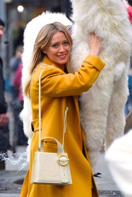 HILARY DUFF at a Film Set at Washington Square Park in New York 10/29/2019