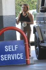 HILARY DUFF at a Gas Station in Beverly Hills 10/13/2019