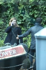 HOLLIDAY GRAINGER on teh Set of Strike in London 09/25/2019