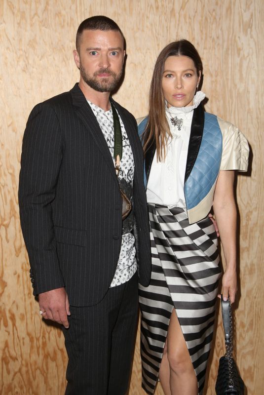 JESSICA BIEL and Justin Timberlake at Louis Vuitton Womenswear Spring/Summer 2020 Show in Paris 10/01/2019