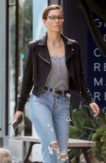 JESSICA BIEL in Ripped Denim Out in Los Angeles 10/16/2019