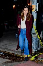 JESSICA BIEL Out for Dinner in New York 10/23/2019