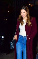 JESSICA BIEL Out for Dinner in New York 10/23/2019
