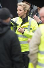 JODIE COMER on the Set of Killing Eve 10/11/2019
