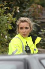 JODIE COMER on the Set of Killing Eve 10/11/2019