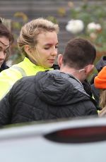 JODIE COMER on the Set of Killing Eve 10/11/2019