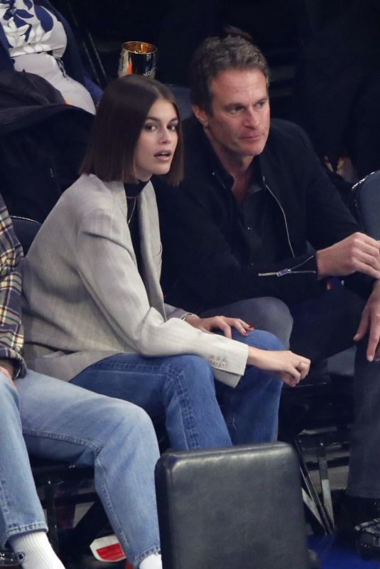 KAIA and Rande GERBER at Chicago Bulls vs New York Knicks Game 10/28/2019