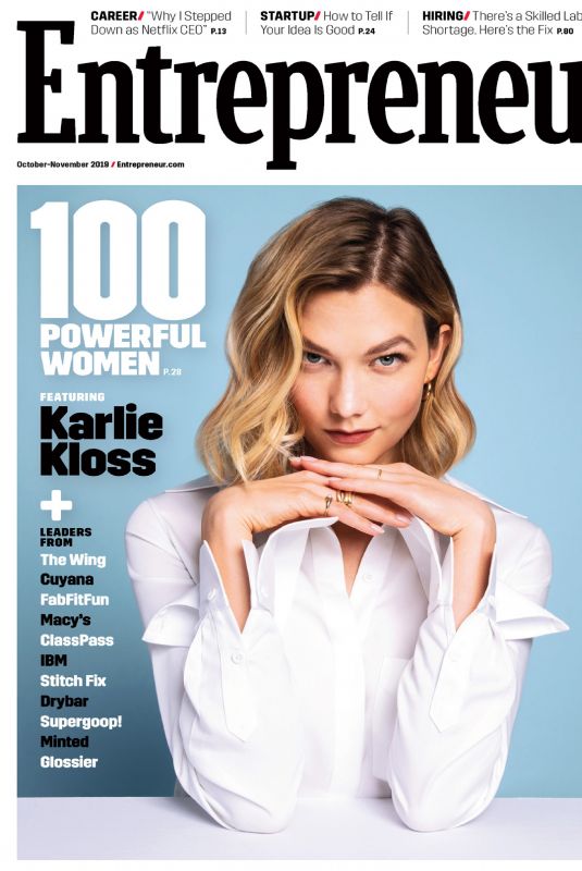 KARLIE KLOSS in Entrepreneur Magazine, October 2019